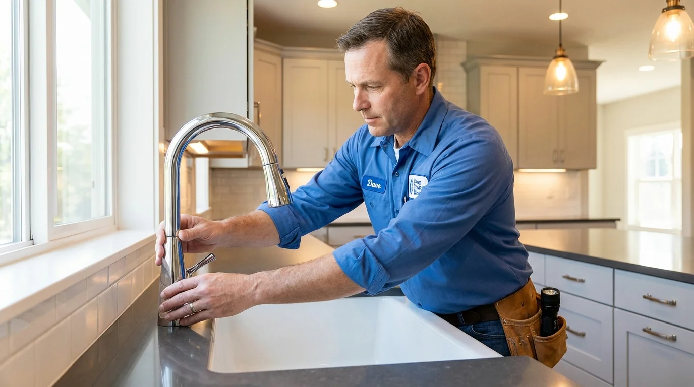 Kitchen faucet installation by Johns Plumbing LLC in Pittsboro